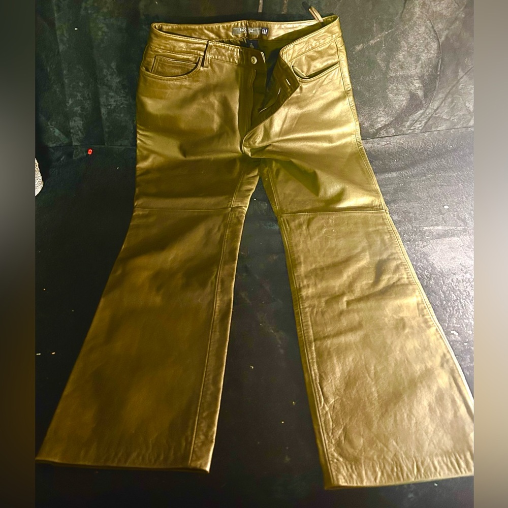 GAP olive green Flare Women's  leather Jeans/pants